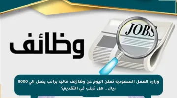 وزارة العمل السعودية تعلن اليوم عن وظائف مالية براتب يصل إلى 8000 ريال.. هل ترغب في التقديم؟